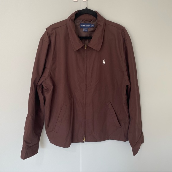 POLO GOLF RALPH LAUREN Vintage Men’s Harrington Brown Zip Up Windbreaker Jacket